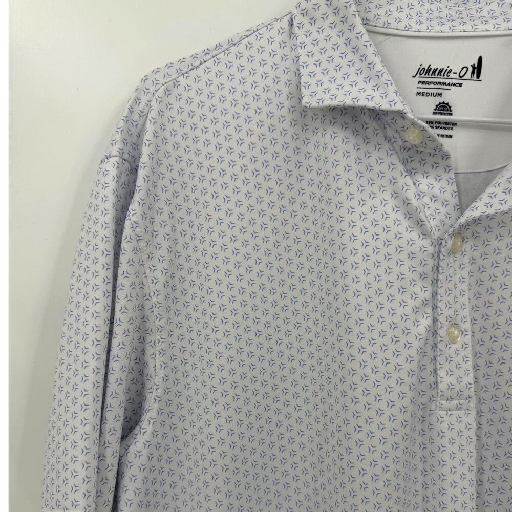 johnnie-O Performance Mesh Golf Polo Blue Print Medium - Picture 3 of 11